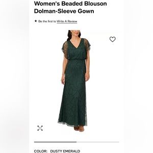 Macy’s Blouson Dolman Gown- Emerald Green